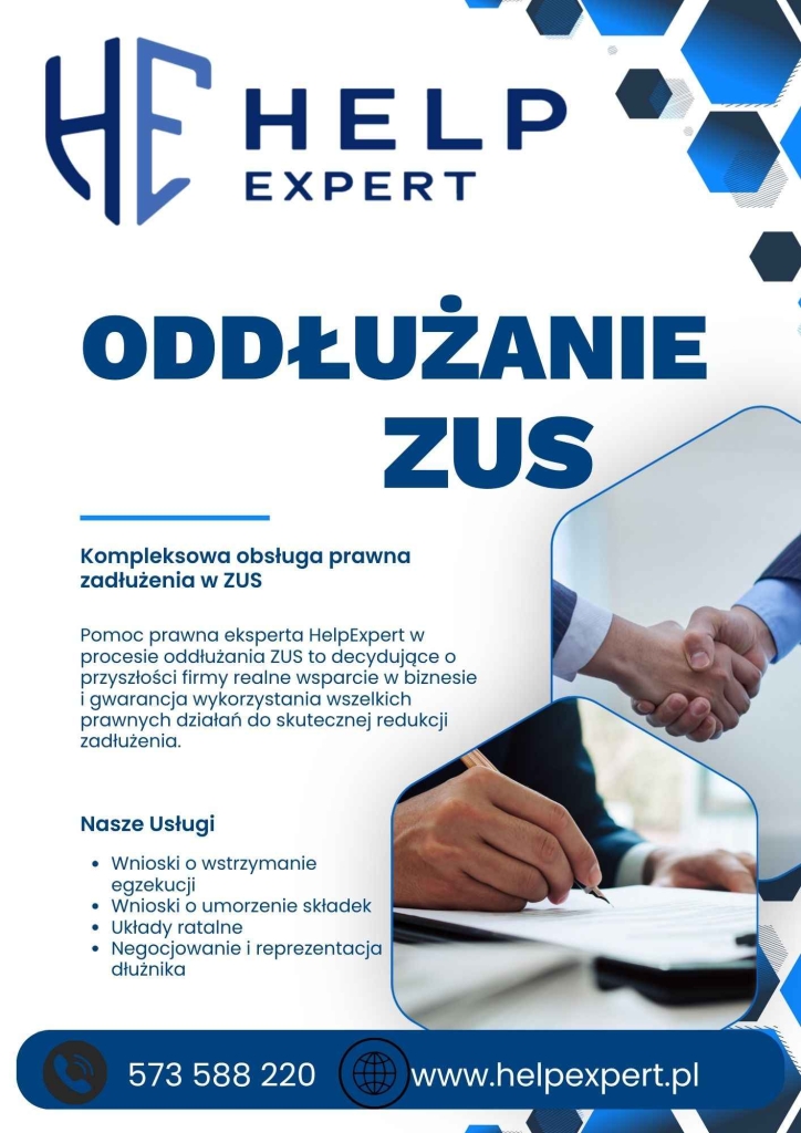 ODDŁUŻANIE ZUS POMOC PRAWNA WNIOSKI REPREZENTACJA HELPEXPERT Białystok - zdjęcie 1