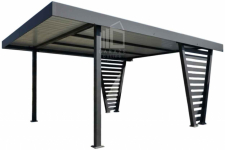 Carport V PREMIUM 4x5m - Wypełnienie panelami Wiata samochodowa ID1192