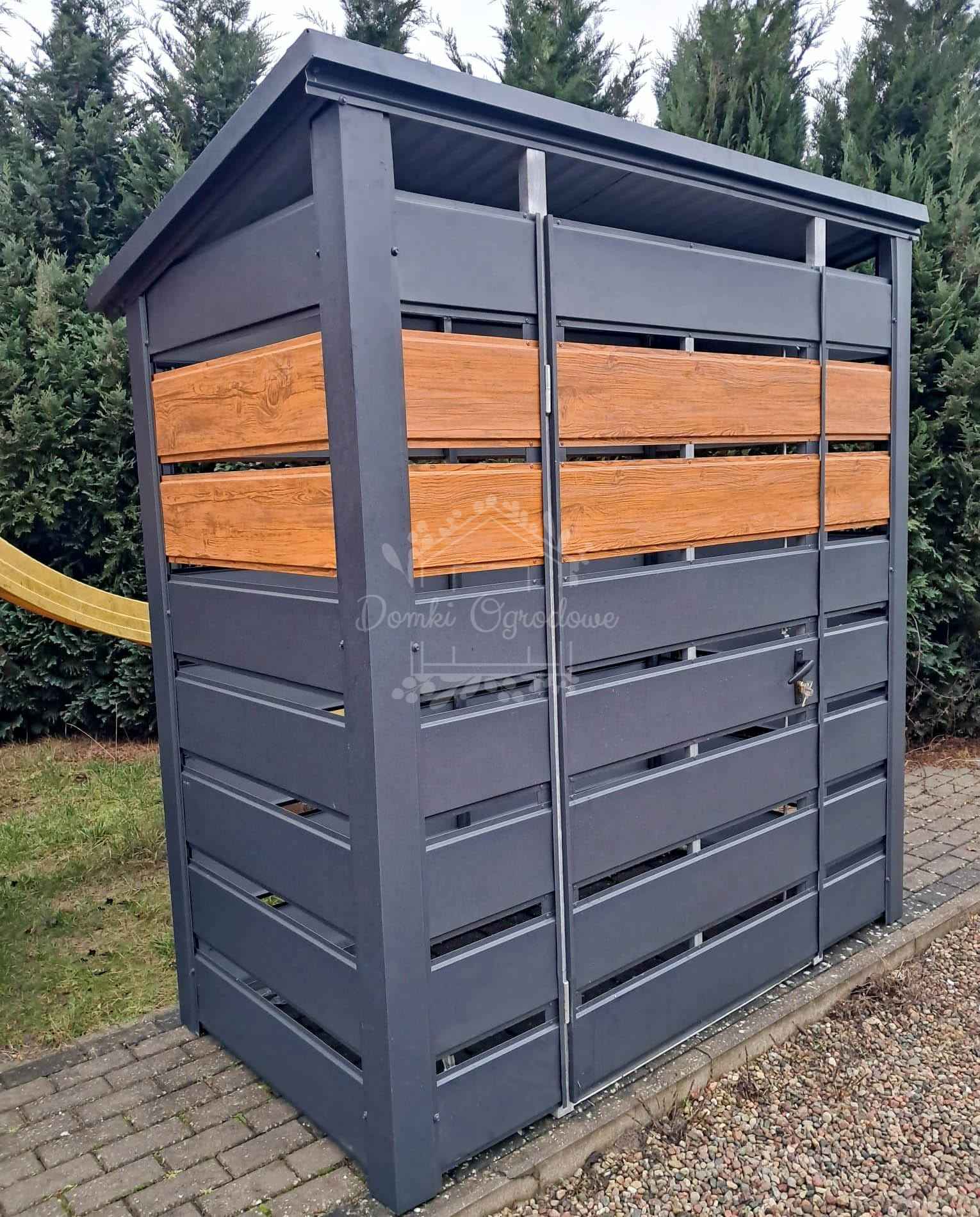 Wiata śmietnikowa 1,6x0,8m Antracyt + Schowek ogrodowy ID1025 Kalisz - zdjęcie 1