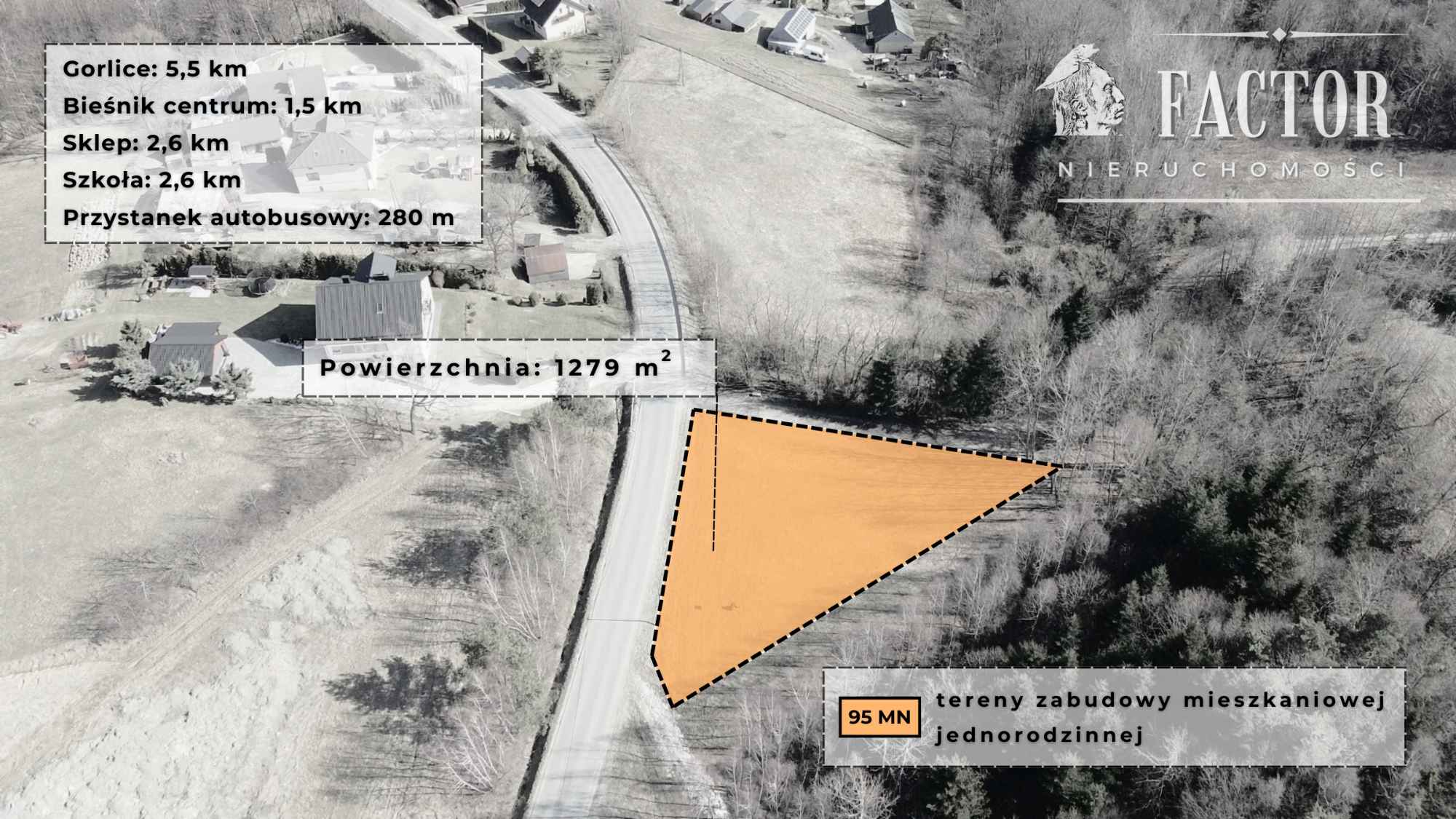 Widokowa działka budowlana 12,79 ara – Bieśnik, gm. Łużna 1191S/2026 Bieśnik - zdjęcie 1