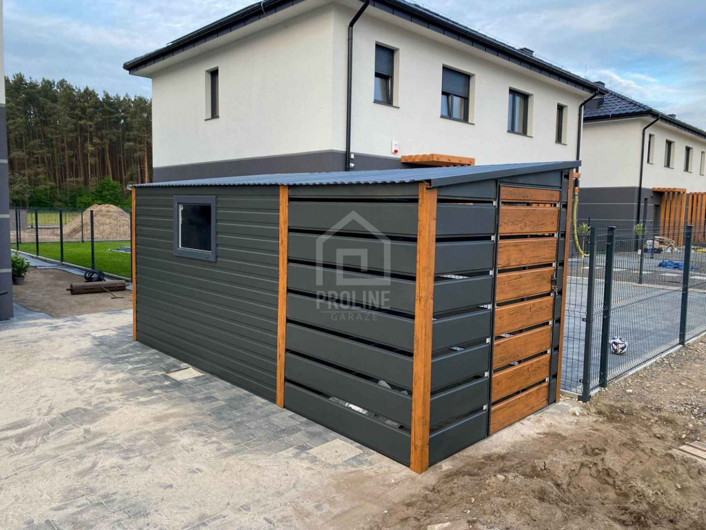 Schowek Domek Ogrodowy 3x2m + wiata 2m 2x Drzwi okno dach w tył PLG132 Bydgoszcz - zdjęcie 2