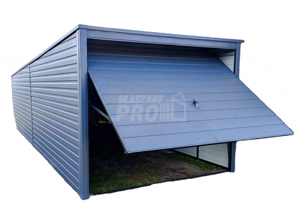 Garaż blaszany 3x8m  Brama uchylna  Antracyt Dach spad w tył GP224 Nowy Tomyśl - zdjęcie 1