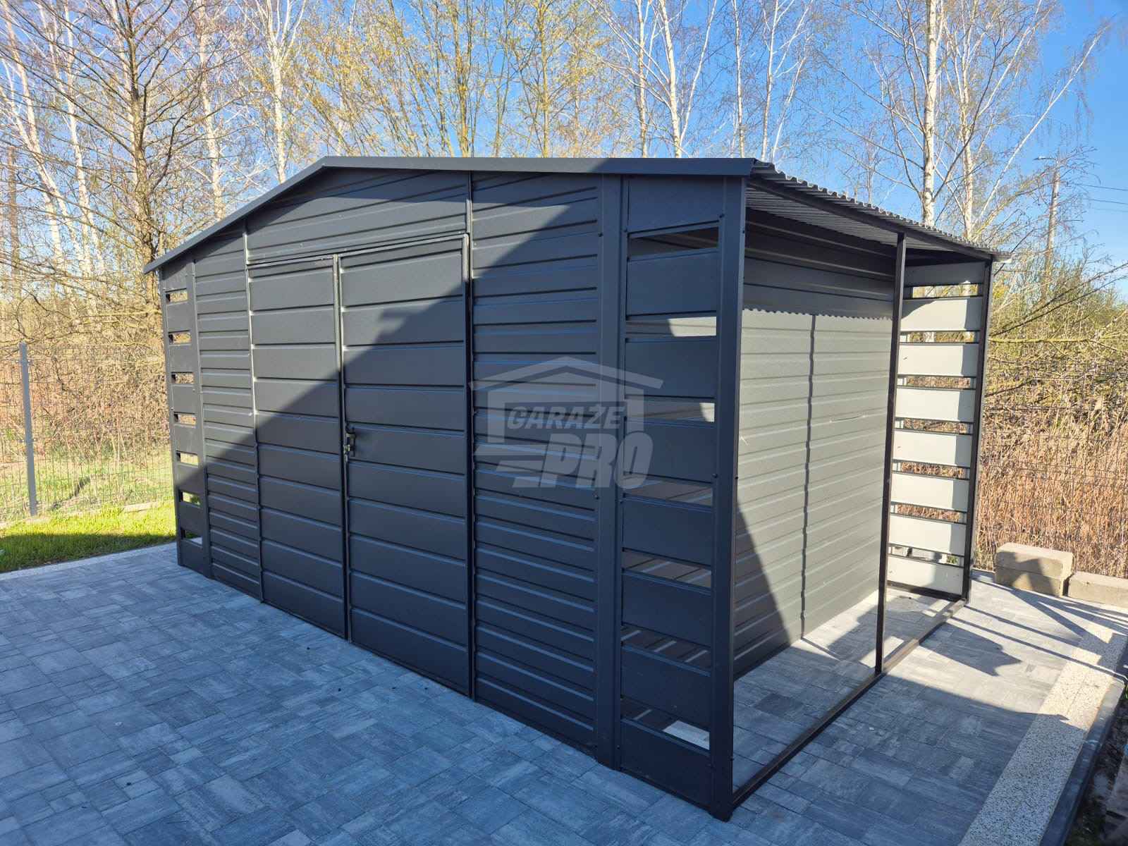 Schowek - Domek Ogrodowy 3x3 + 2x wiata 0,5m  Brama Dach  GP588 Wisła - zdjęcie 2