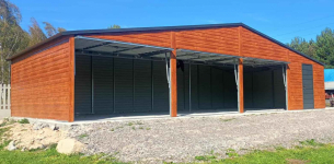 Garaż blaszany 12×5 PREMIUM – drewnopodobny, dwuspadowy, 3 bramy Kielce - zdjęcie 3