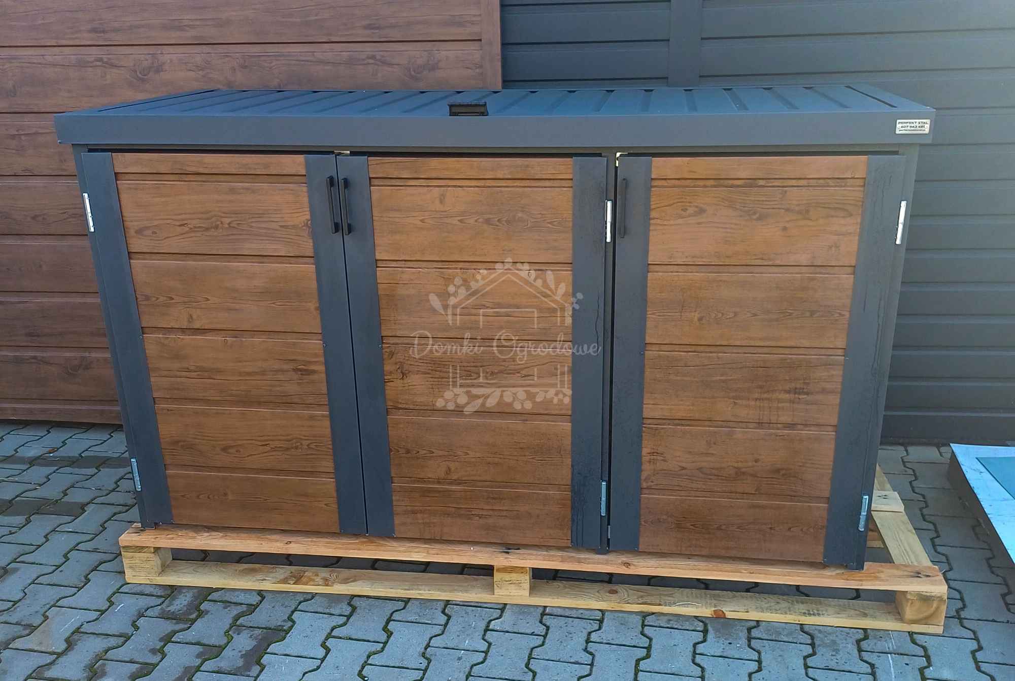 Zabudowa koszy na śmieci wiata 207x80x120 cm 3x240L antracyt  ID869 Gniezno - zdjęcie 3