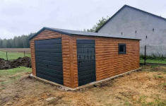Garaż blaszany 4x6m brama  drzwi okno drewnopodobny dach TS1193 Nowy Dwór Mazowiecki - zdjęcie 2