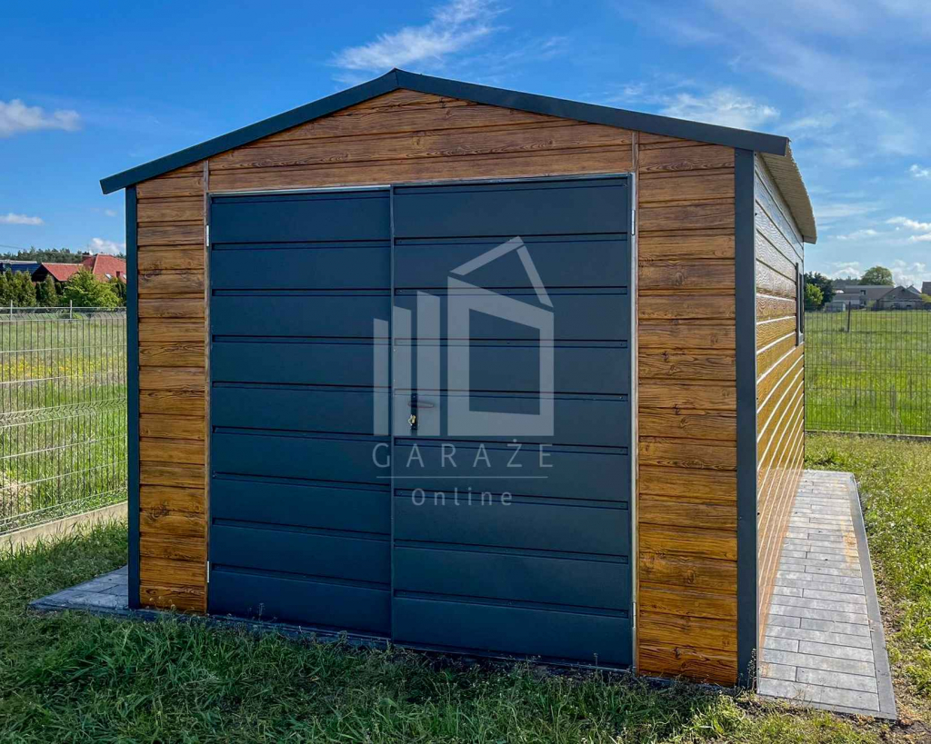 Garaż Blaszany 3,5x5m - Brama - Okno-Jasny orzech-Drewnopodobny ID559 Radom - zdjęcie 2