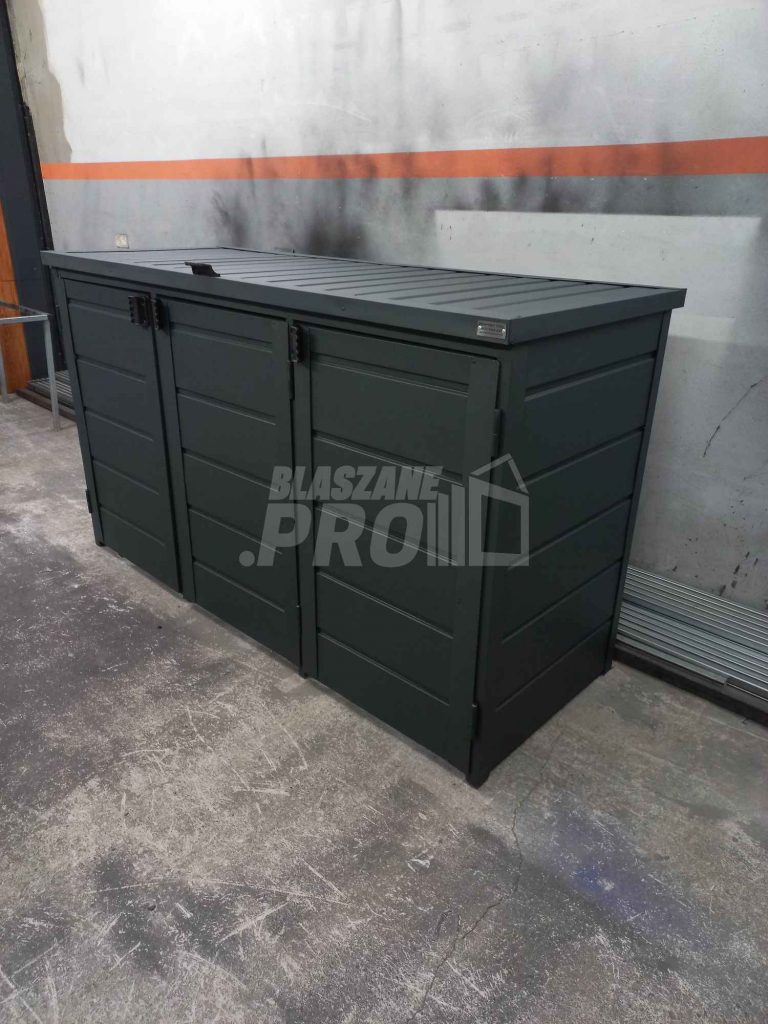 Zabudowa koszy na śmieci wiata śmietnikowa 207x80x120 cm 3x240L GP331 Nysa - zdjęcie 4