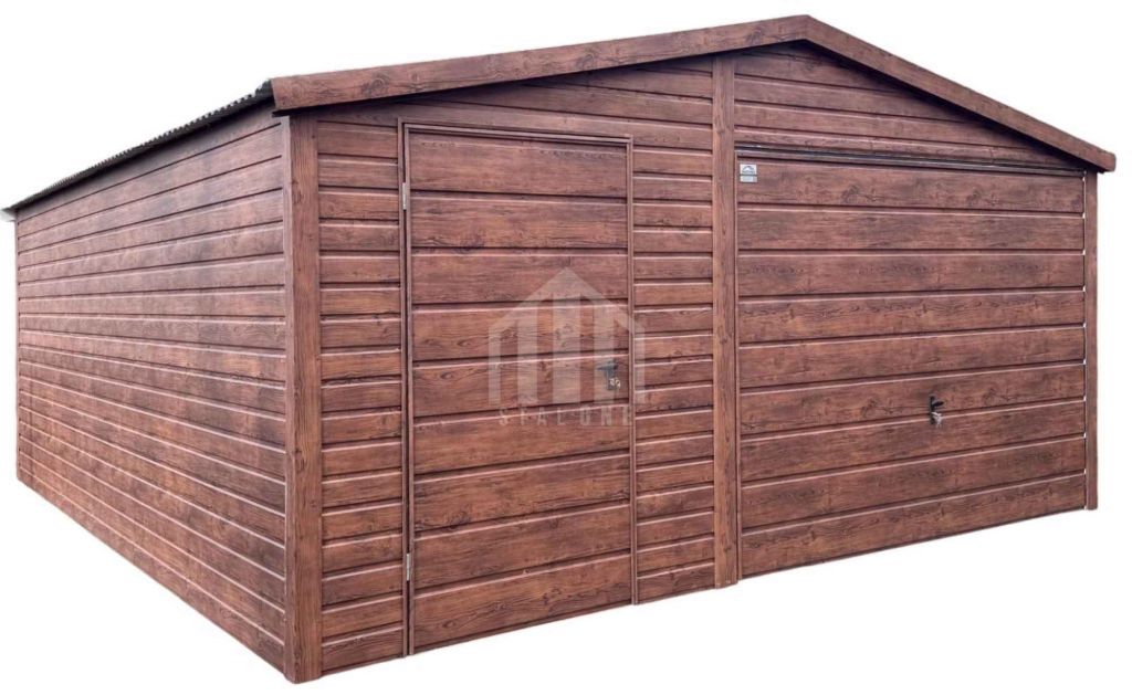 Garaż blaszany 5x5m - brama uchylna - drzwi - drewnopodobny SO120 Leszno - zdjęcie 1