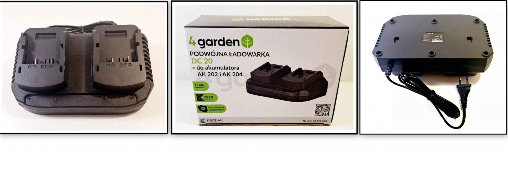 GARDEN ŁADOWARKA PODWÓJNA DC20 20V DO AK202 AK204 Krysiak Dąbrowa Górnicza - zdjęcie 1