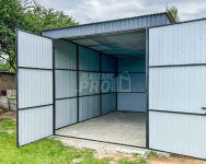 Garaż Blaszany 3x5,5m Brama Dwuskrzydłowa Dach spad w tył GP411 Turek - zdjęcie 2