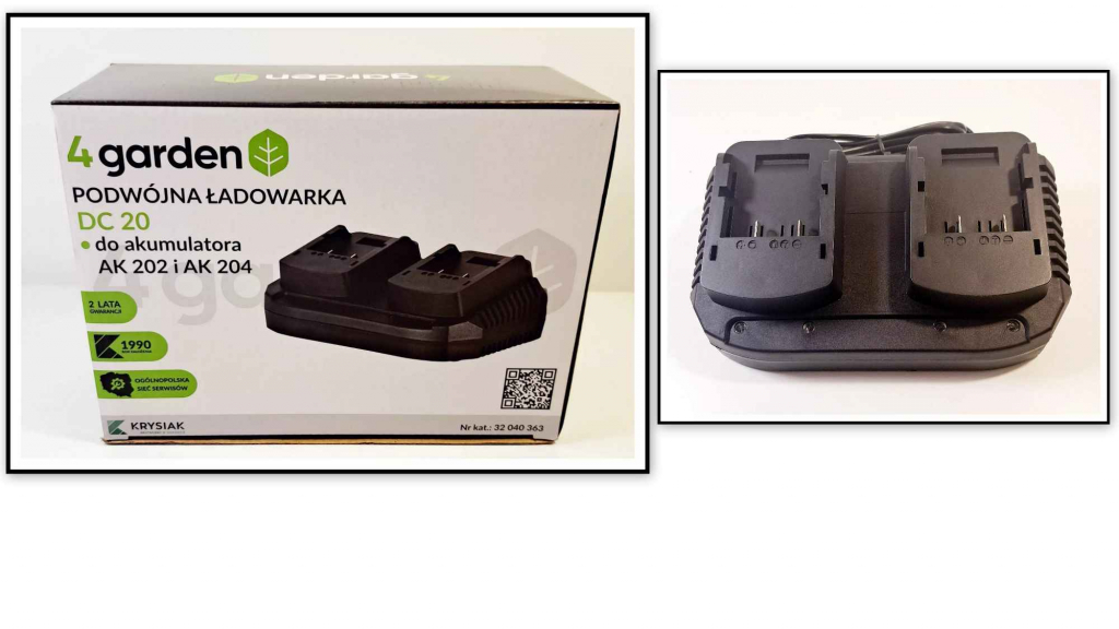GARDEN ŁADOWARKA PODWÓJNA DC20 20V DO AK202 AK204 Krysiak Dąbrowa Górnicza - zdjęcie 3