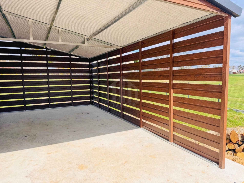 Garaż blaszany 9x6m wiata 4m wnęka 2x brama drzwi 3x okno rynny SO197 Cieszyn - zdjęcie 8