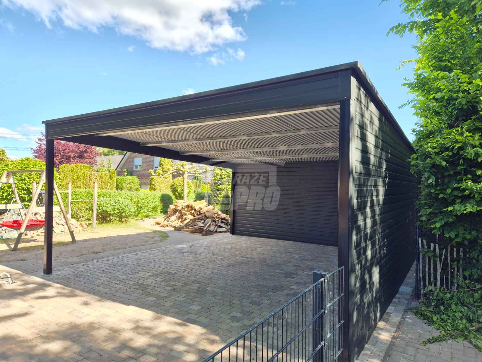 Wiata samochodowa CarPort 6x6 - rynna - dach spad w tył  GP662 Gorzów Wielkopolski - zdjęcie 6