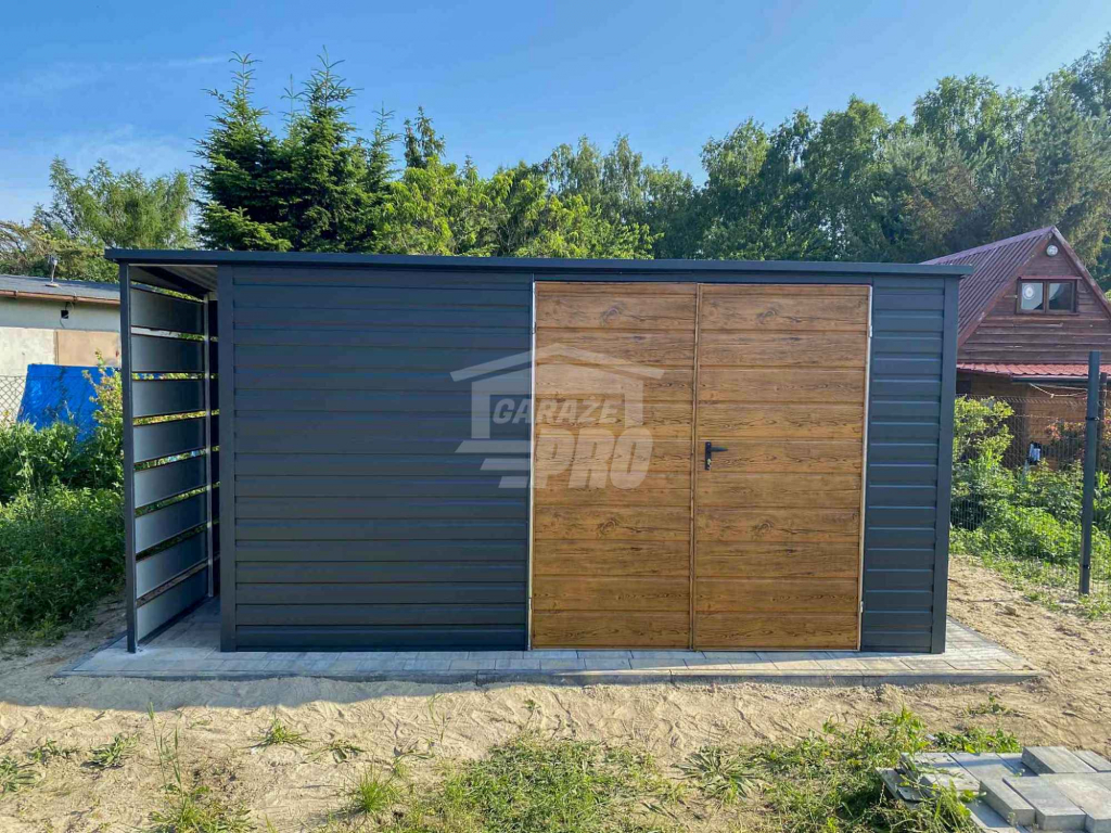 Schowek Domek Ogrodowy 4,5x2m + wiata 0,5m Brama dach spad w tył GP609 Niepołomice - zdjęcie 2