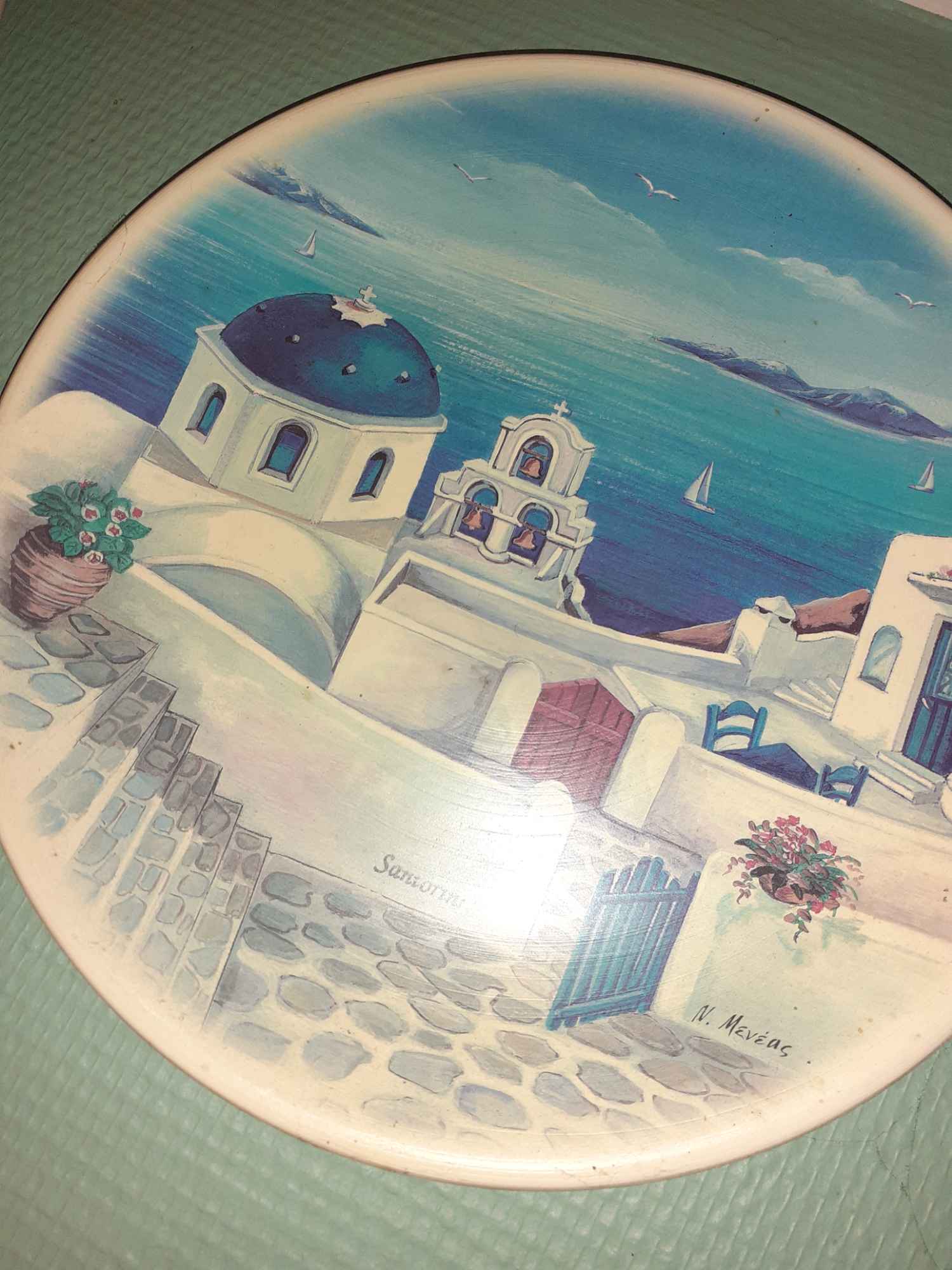 Talerz dekoracyjny, ozdobny Grecka wyspa Santorini Rybnik - zdjęcie 3