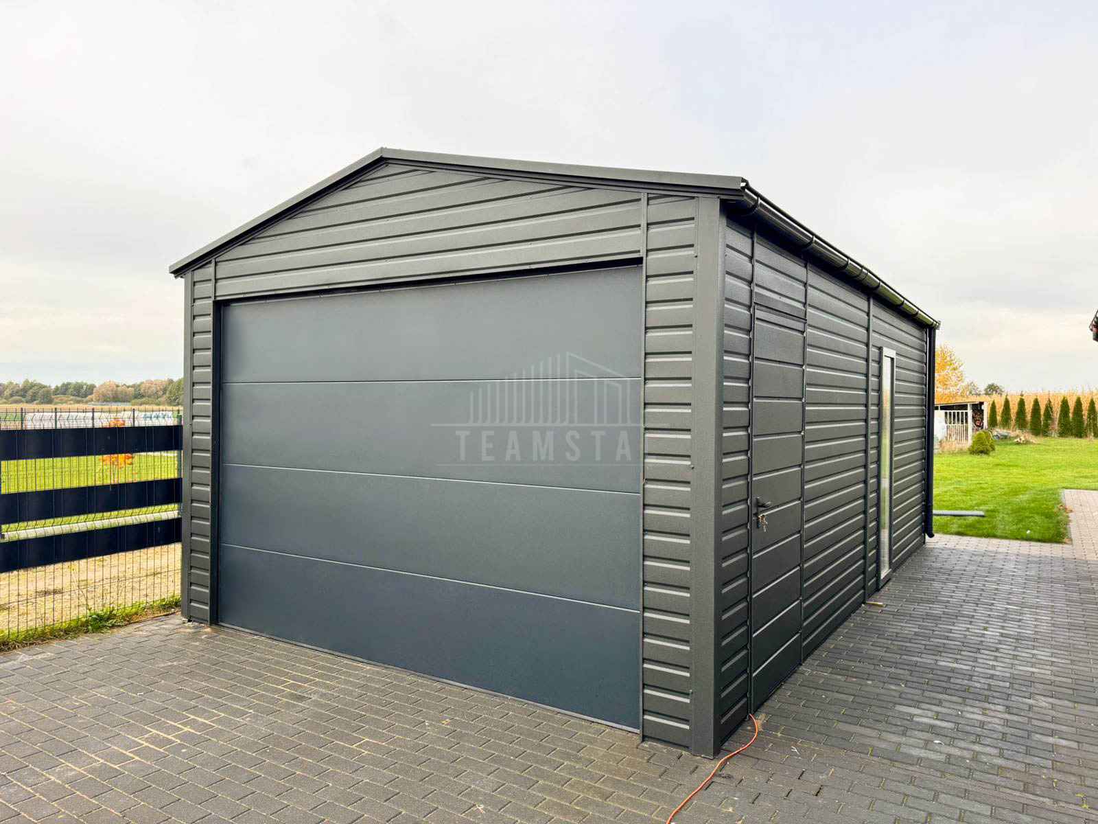 Garaż blaszany 5x6m - brama segmentowa okno drzwi dach  rynny TS1194 Przasnysz - zdjęcie 3