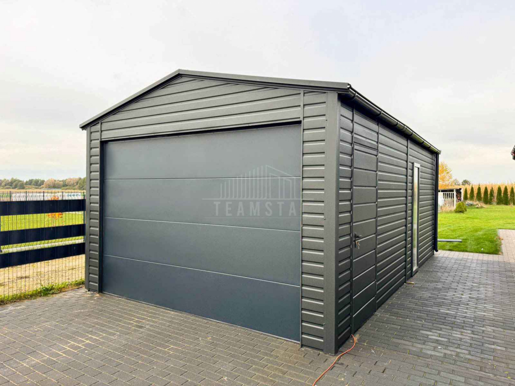 Garaż blaszany 5x6m - brama segmentowa okno drzwi dach  rynny TS1194 Przasnysz - zdjęcie 3