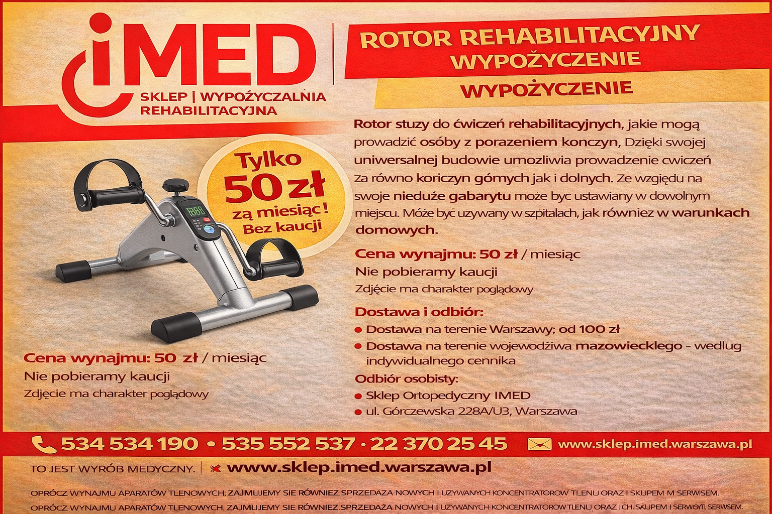 Rotor rehabilitacyjny wynajem Warszawa IMED Bemowo - zdjęcie 1