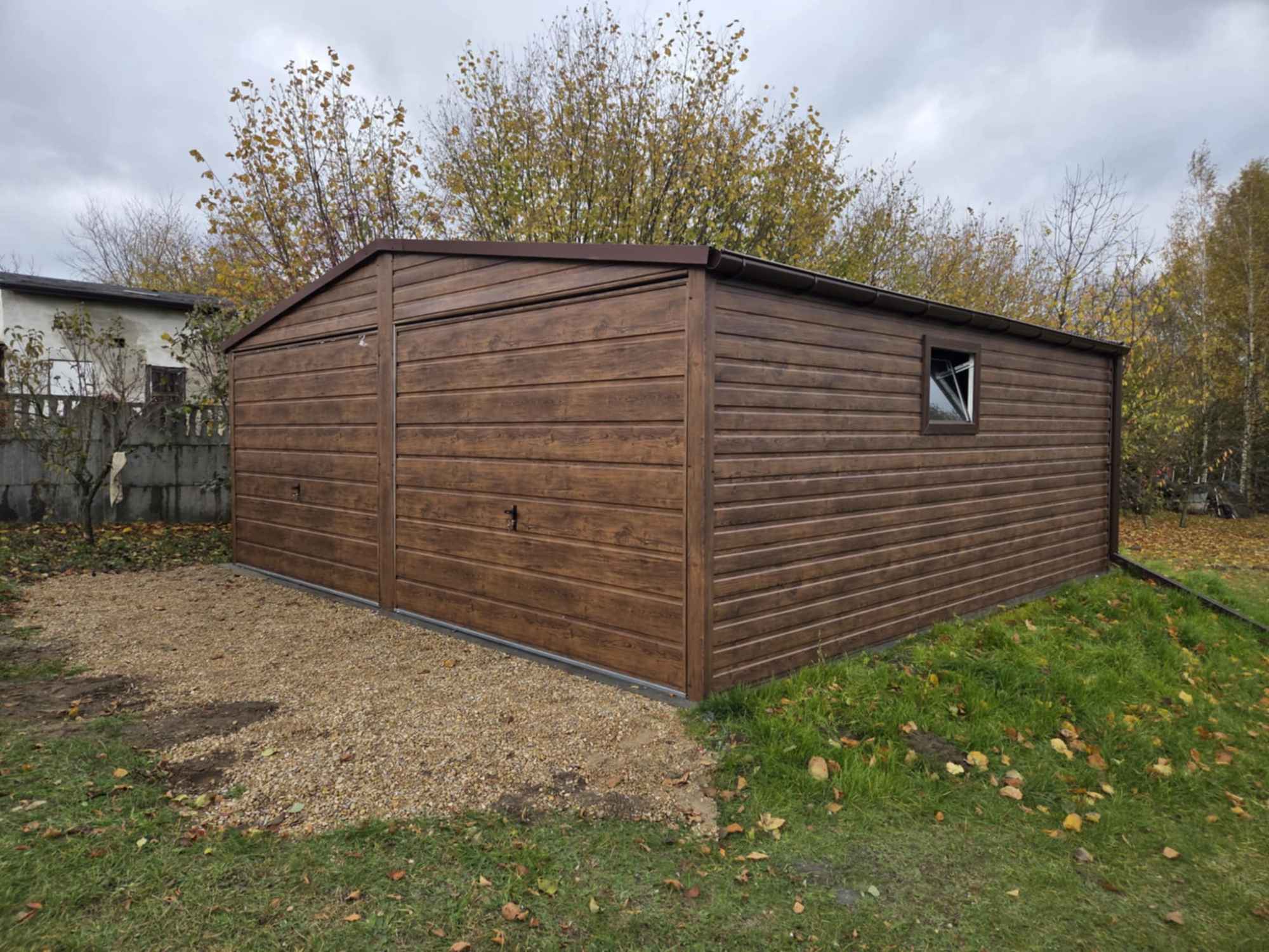 Garaż Blaszany dwustanowiskowy 6x5.8 Ciemny Orzech PRODUCENT Terespol - zdjęcie 3