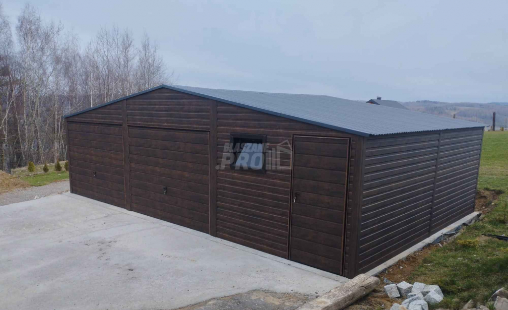 Garaż blaszany 9x6 2x Brama uchylna drzwi okno  Dach Dwuspadowy GP280 Braniewo - zdjęcie 9