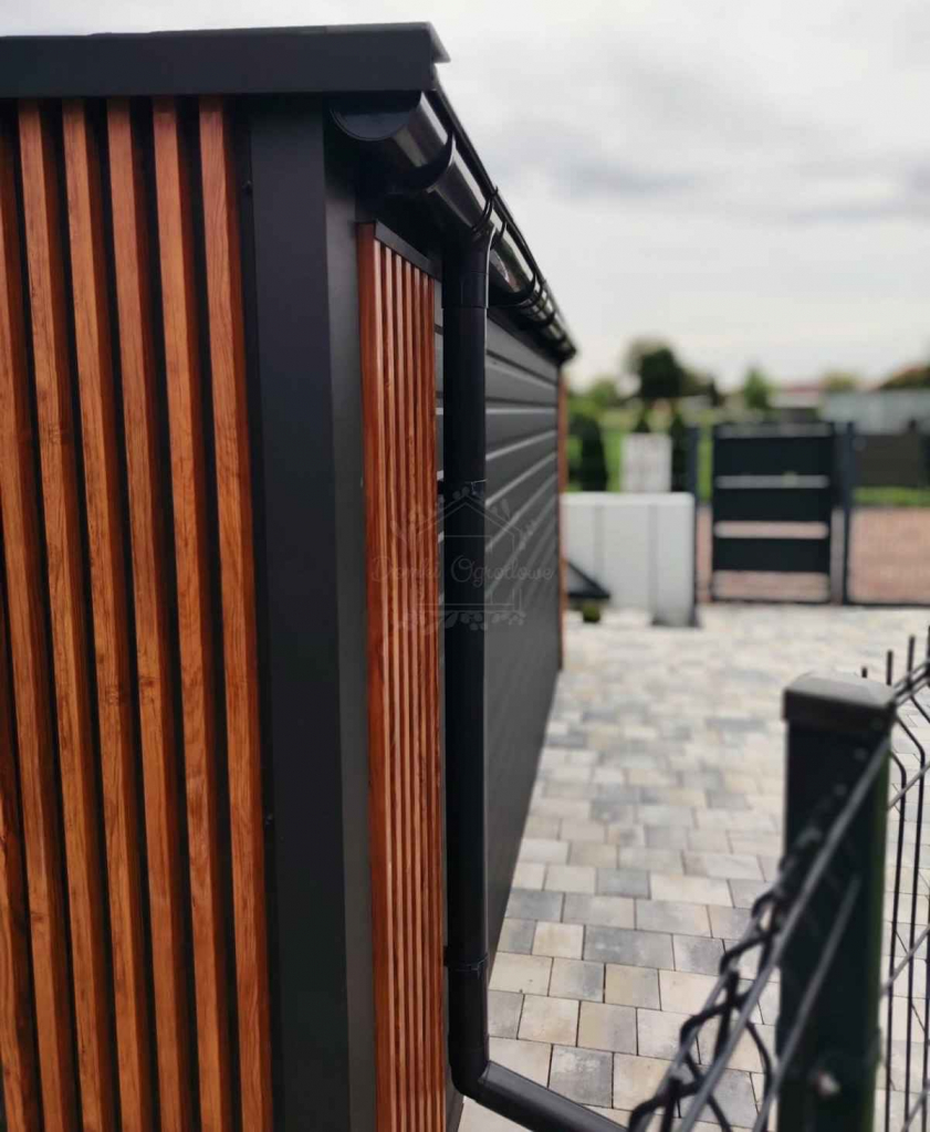 Schowek - domek ogrodowy 5x4m okno - dekor z lameli - antracyt ID1108 Włocławek - zdjęcie 3