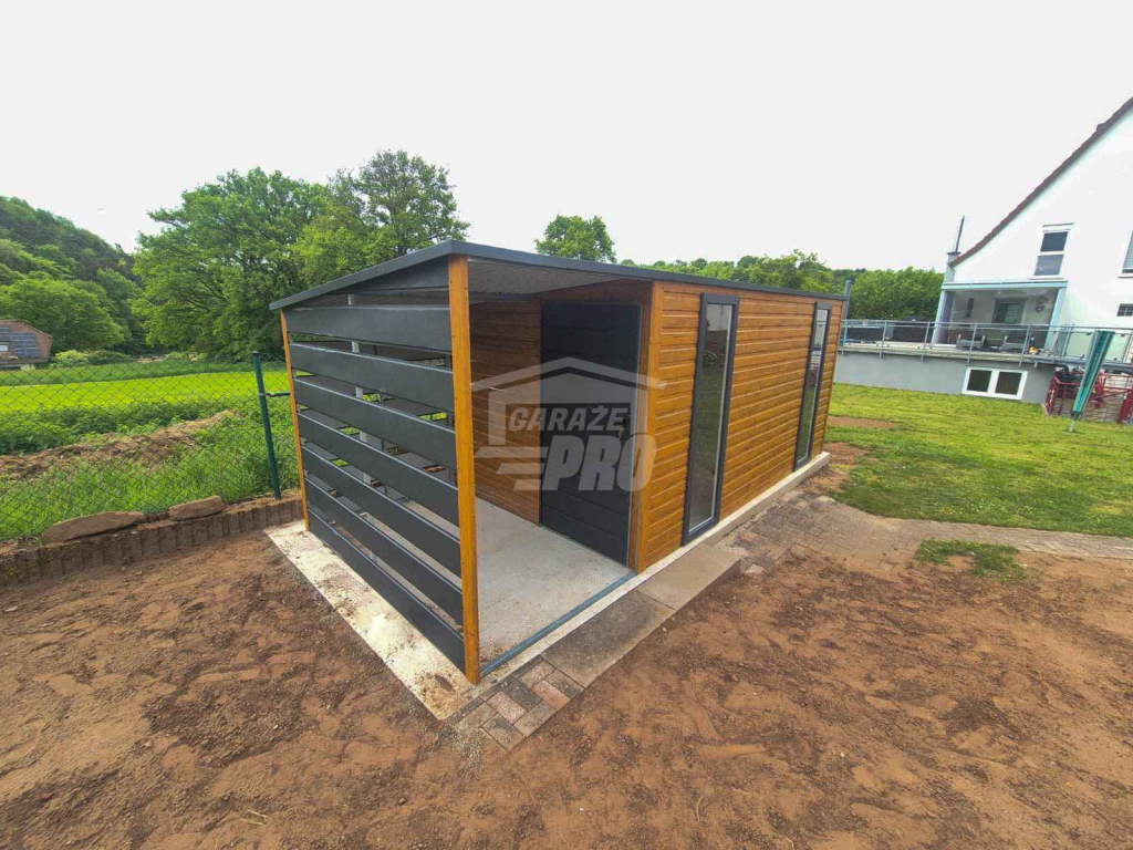 Schowek Domek Ogrodowy 4x2m + wiata 1,5m drzwi 2x okno dach  GP614 Koszalin - zdjęcie 5