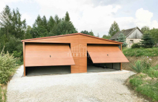 Garaż blaszany 7,5x6m 2x  brama uchylna okno blachodach rynny TS881 Gniezno - zdjęcie 4