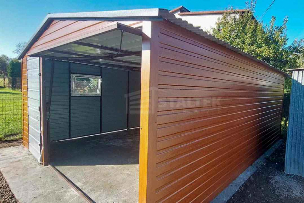 Garaż blaszany 5x5 Brama + drzwi + okno  drewnopodobny Dach ST118 Rybnik - zdjęcie 3