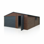 Garaż Blaszany dwuspadowy 5×7 Ciemny Orzech PREMIUM