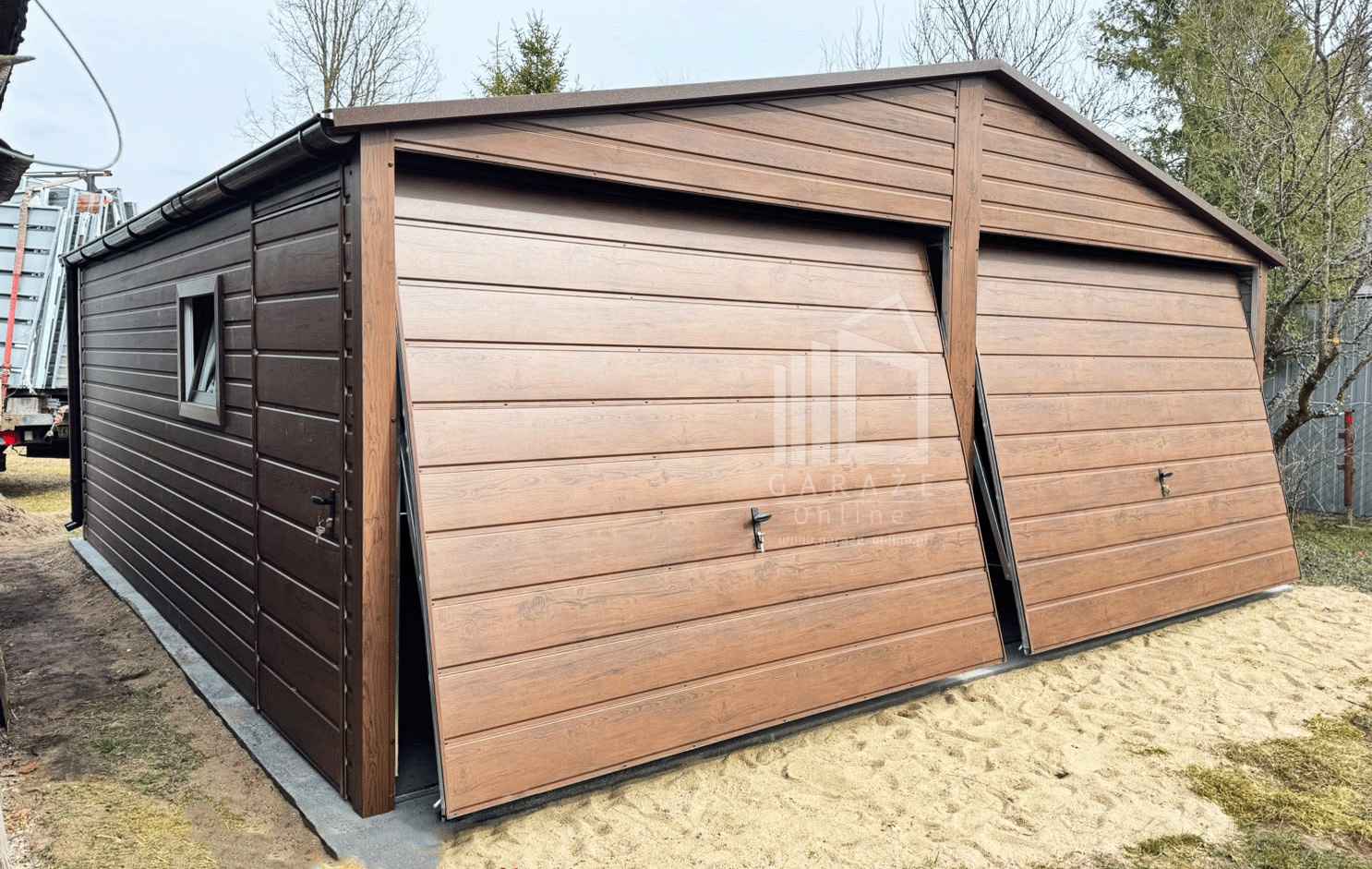 Garaż blaszany 6x6 m - 2x brama uchylna - 2x okno  rynny dach ID1288 Grudziądz - zdjęcie 2