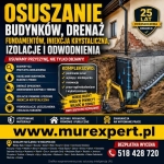 Osuszanie budynków, drenaż fundamentów, iniekcja krystaliczna