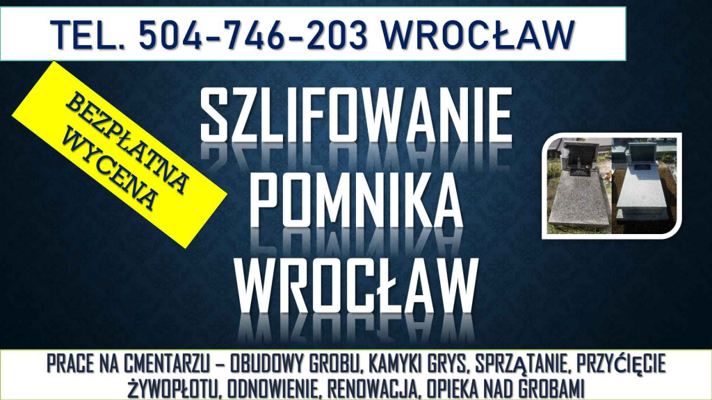 Renowacja nagrobka, Wrocław, t504746203, szlifowanie pomnika lastriko, Psie Pole - zdjęcie 3