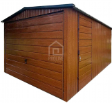 Garaż blaszany 3x5 Brama uchylna - drzwi  -  dach dwuspadowy PLG121