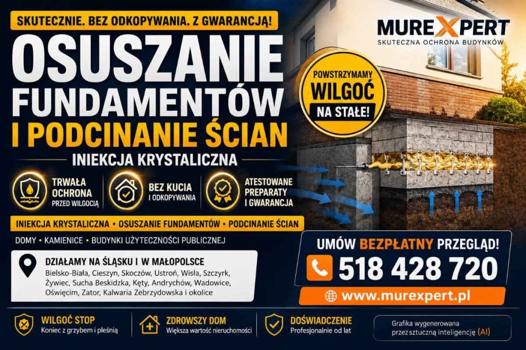Osuszanie i iniekcja ścian i piwnic - izolacja pozioma Bielsko-Biała - zdjęcie 3