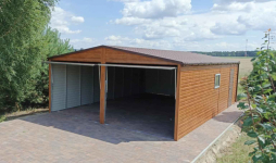 Garaż blaszany dwustanowiskowy 6x8m drewnopodobny + okno + drzwi Toruń - zdjęcie 5