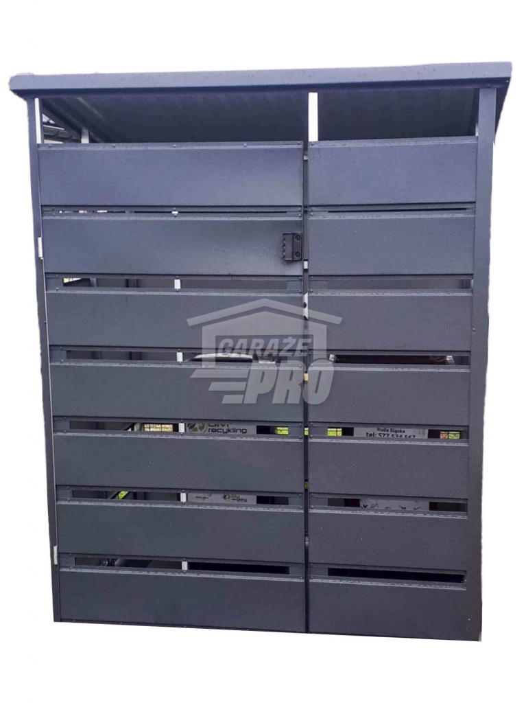 Wiata śmietnikowa spad tył 1,8x1m antracyt Schowek ogrodowy GP155 Stare Miasto - zdjęcie 1