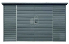 Schowek - Domek ogrodowy 4x3 m - brama dwuskrzydłowa dach ID1271