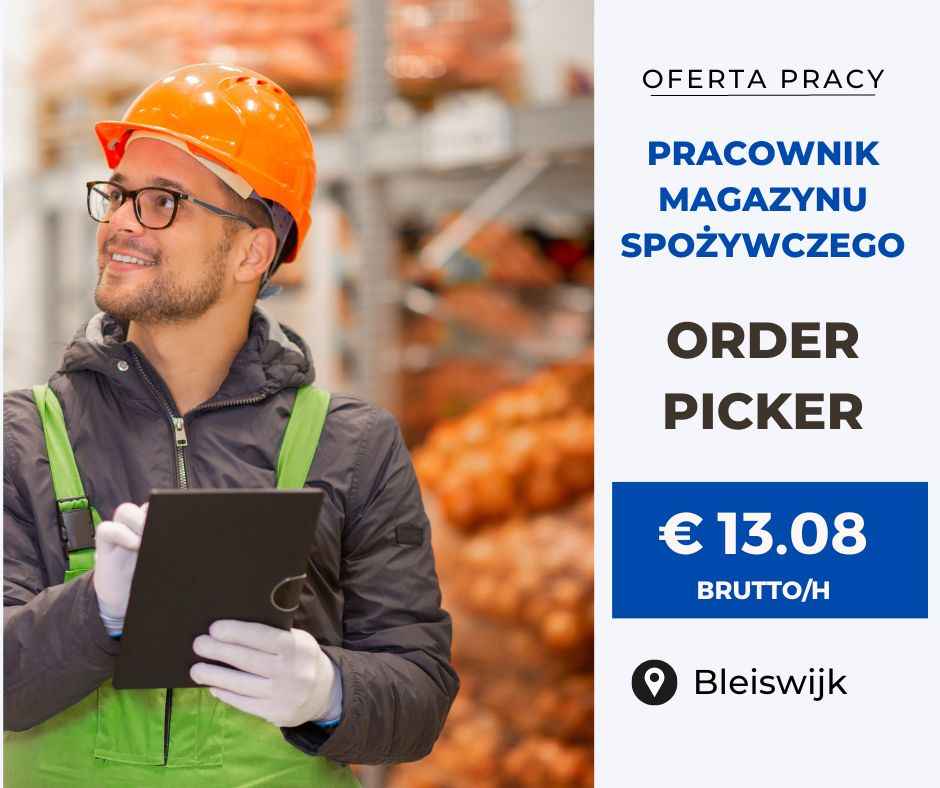 👉 Orderpicker - magazyn spożywczy:  od €13.08 brutto/h Radom - zdjęcie 1