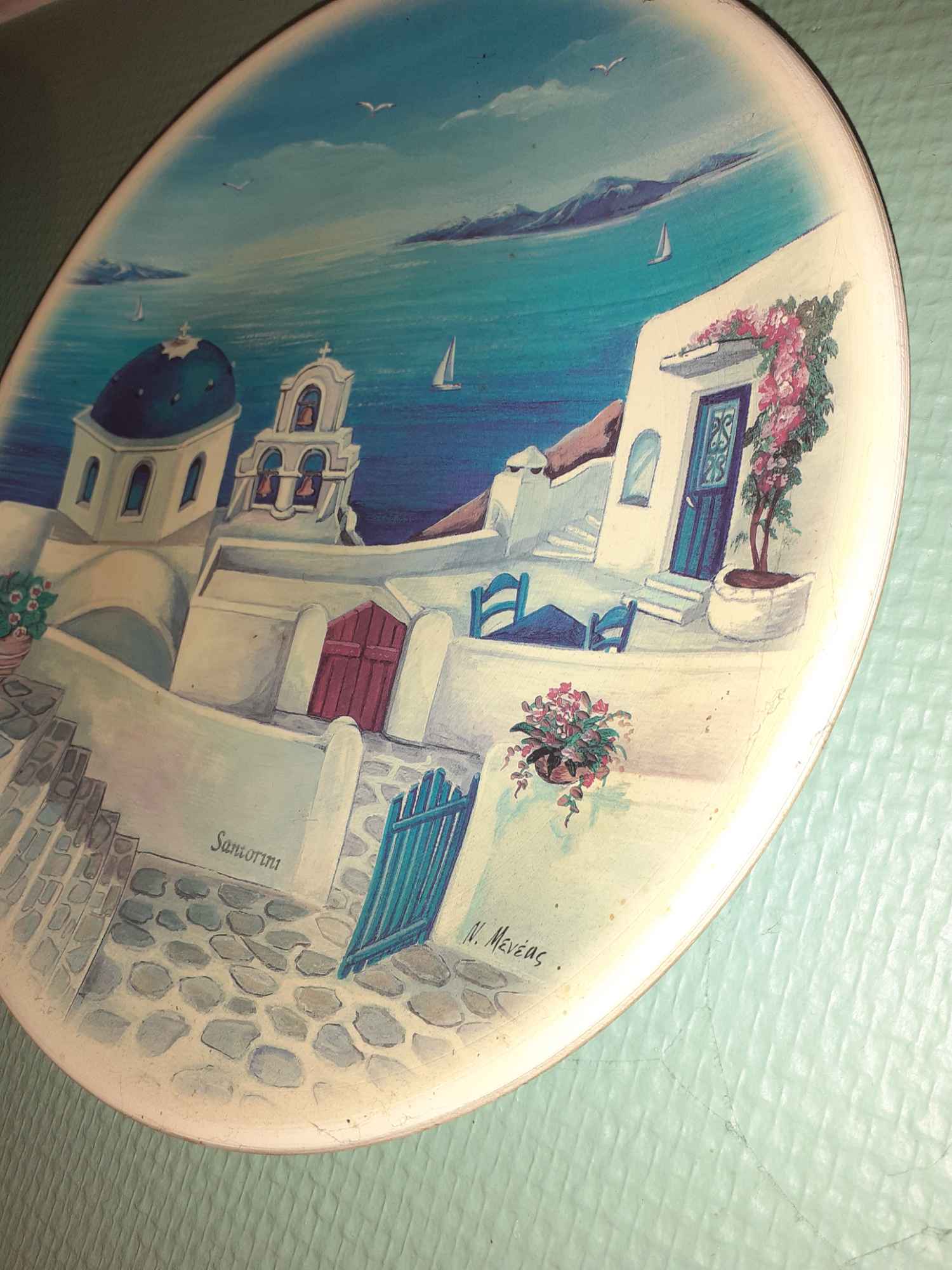 Talerz dekoracyjny, ozdobny Grecka wyspa Santorini Rybnik - zdjęcie 5