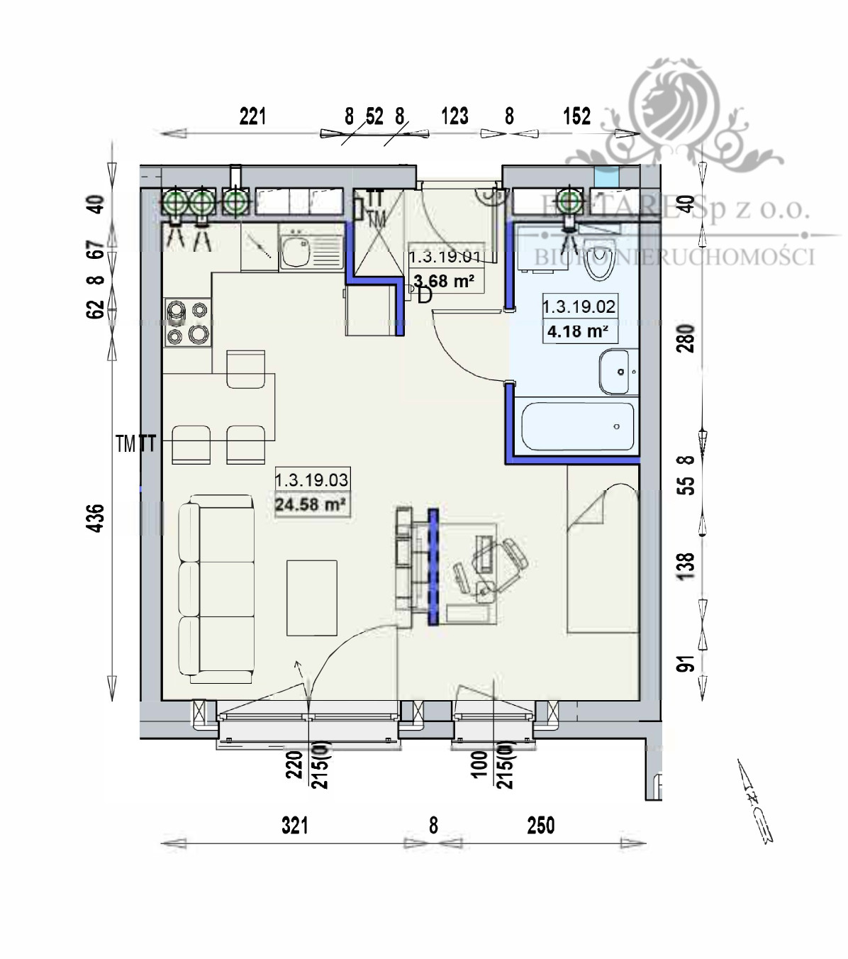 Mieszkanie nowe 32,44m2 ,2 pok. w Centrum Wrocławia/Stare Miasto Wrocław - zdjęcie 7