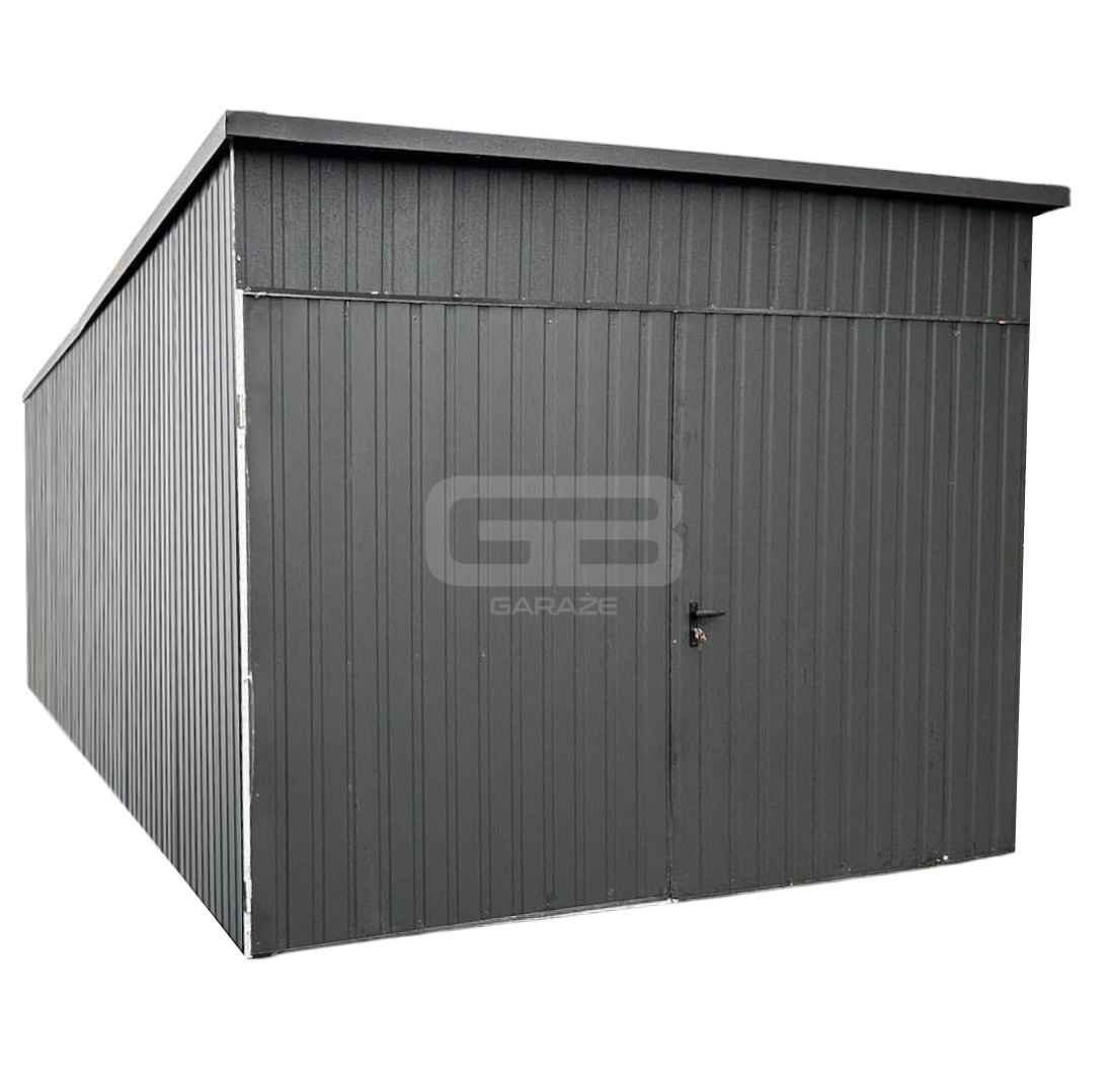 Garaż Blaszany 3x6 - Brama Dwuskrzydłowa - Antracyt - dach GB150 Bydgoszcz - zdjęcie 1