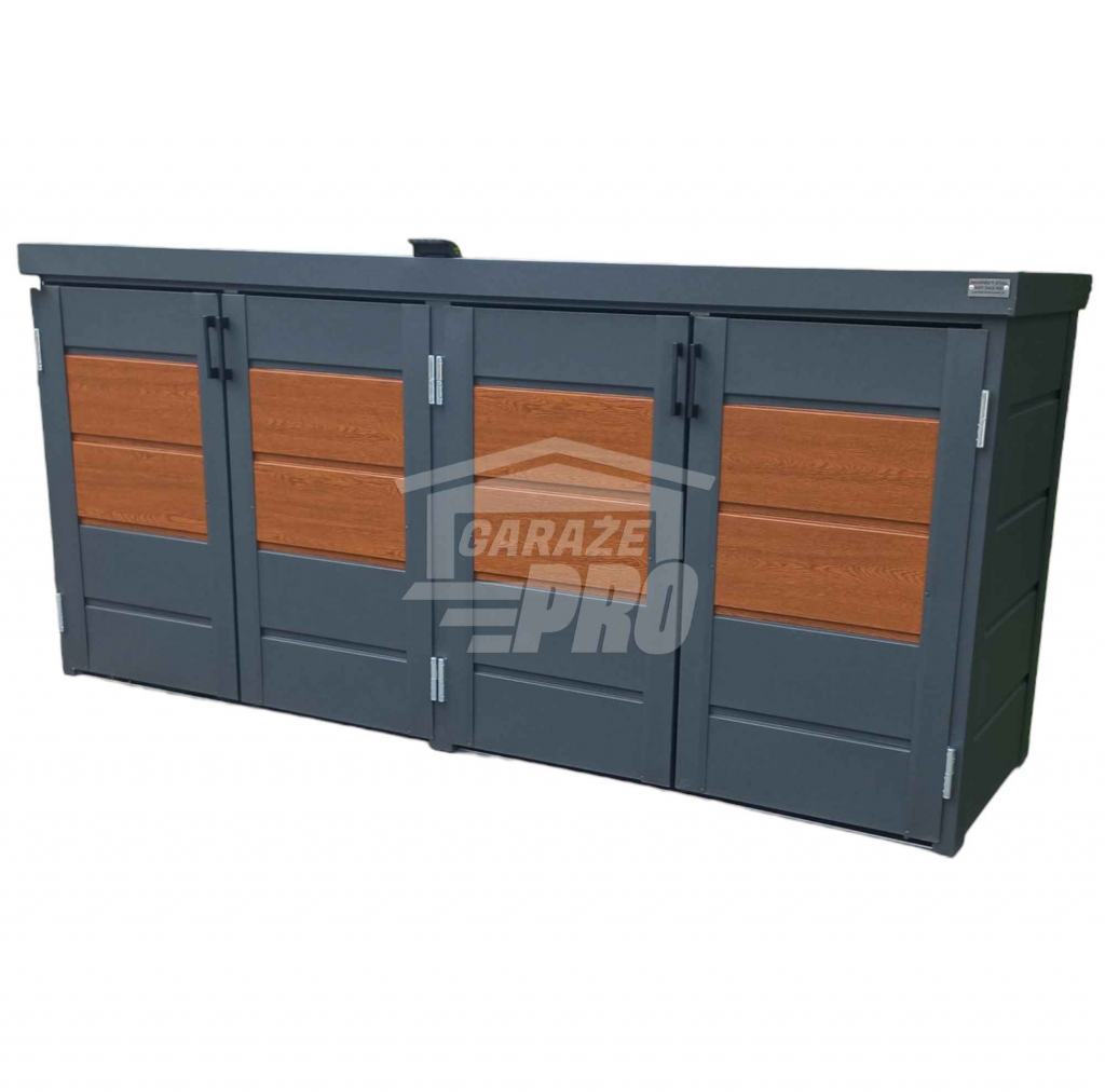 Zabudowa koszy obudowa kubłów 235x65x110 cm 4x120L  jasny orzech GP340 Gdynia - zdjęcie 1