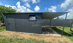 Schowek – Domek ogrodowy 4×5 m + wiata 2×5 m  antracyt ID1272 Turek - zdjęcie 2