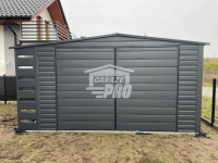 Domek Ogrodowy 4x3 + wiata - antracyt Brama dwuskrzydłowa  GP238 Mysłowice - zdjęcie 7