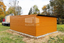 Garaż Blaszany 4x5 - Brama uchylna drewnopodobny dach Spad w tył BL137 Przemyśl - zdjęcie 3
