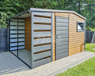 Domek ogrodowy 3x2,5m - wiata 1m  - drzwi - okno - rynny GP427 Jastrowie - zdjęcie 4