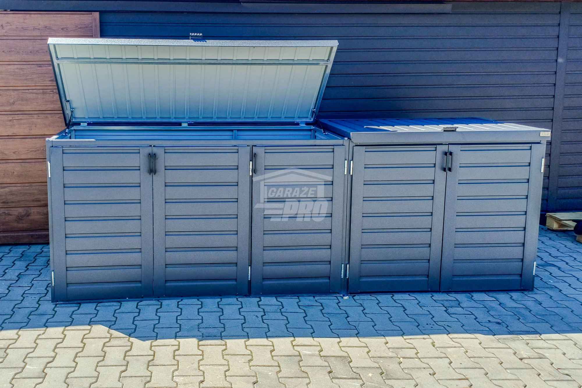 Zabudowa koszy na śmieci wiata  obudowa 345x80x120 cm 5x240L GP514 Bydgoszcz - zdjęcie 4