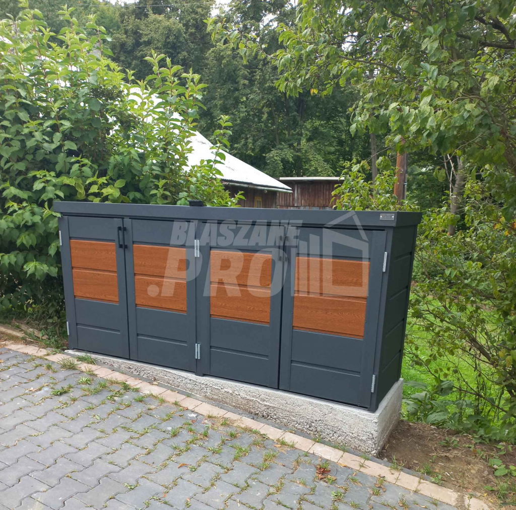 Zabudowa koszy na śmieci wiata śmietnikowa 235x65x110 cm 4x120L GP341 Szczecinek - zdjęcie 2