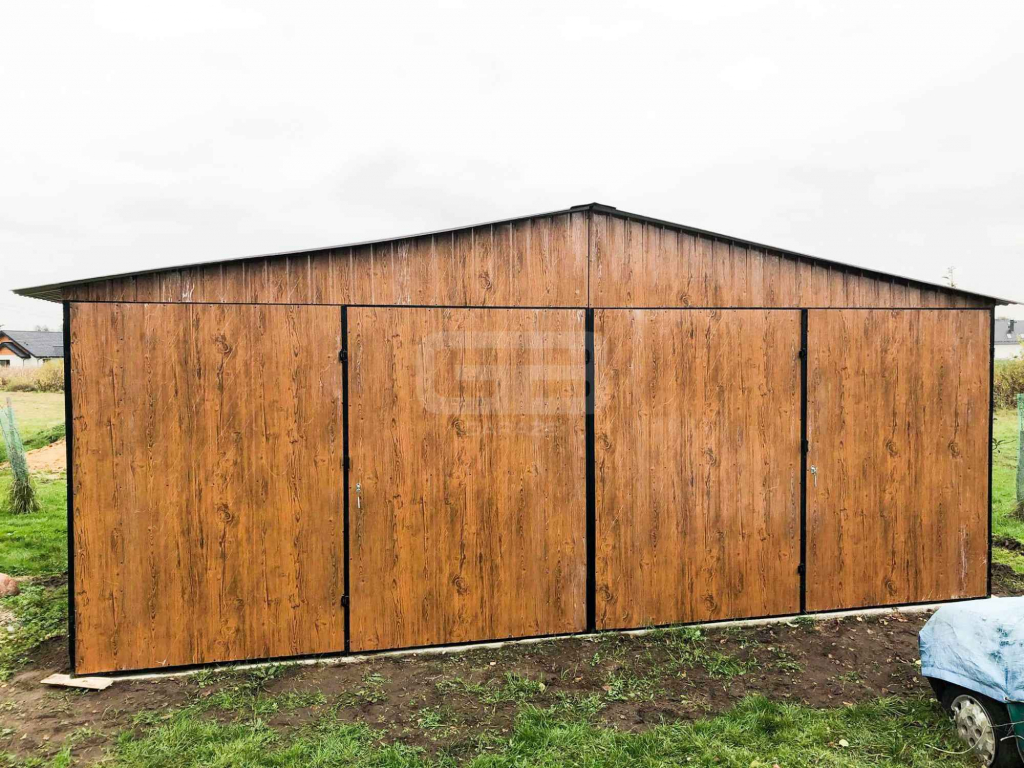 Garaż blaszany 6x6 wolnostojący 2x Brama drewnopodobny Dach GB180 Stargard - zdjęcie 7
